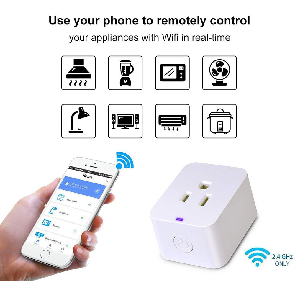 Smart Plug Compatible with Alexa and Google Assistant, WiFi Smart Outlet  ETL Certified, Timer Schedule, App Remote Control, No Hub Required, 2.4 GHz  Wi-Fi Only, 1 Pack – Lightinginside